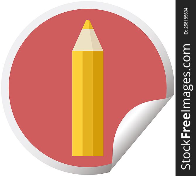 orange coloring pencil graphic vector illustration circular sticker. orange coloring pencil graphic vector illustration circular sticker