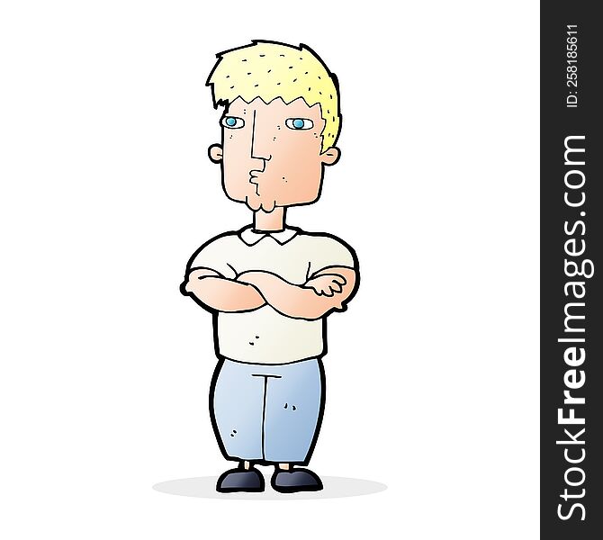 Cartoon Man With Crossed Arms