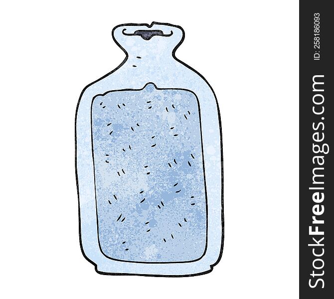freehand textured cartoon hot water bottle