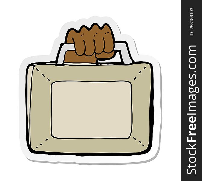 Sticker Of A Cartoon Briefcase