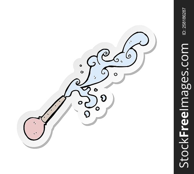 sticker of a cartoon squirting pipette