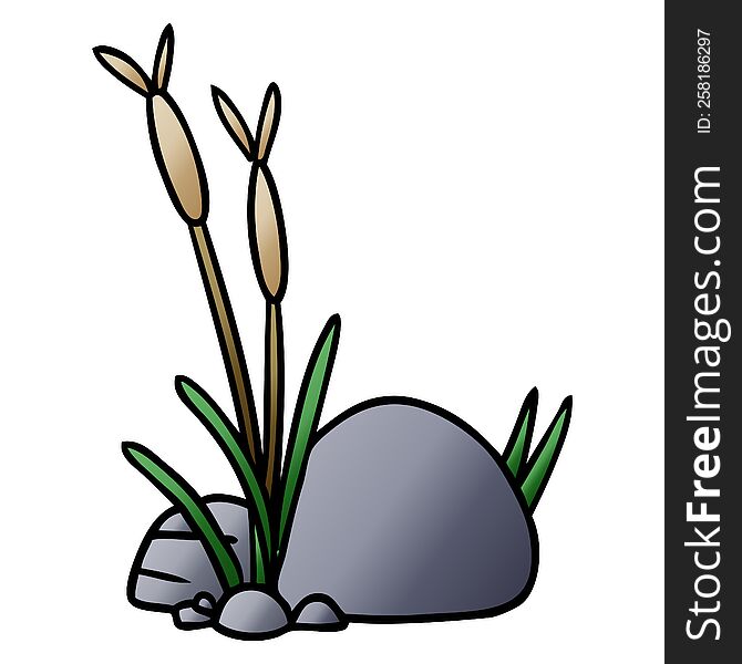 hand drawn gradient cartoon doodle of stone and pebbles