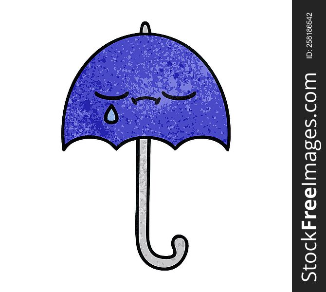 Retro Grunge Texture Cartoon Umbrella