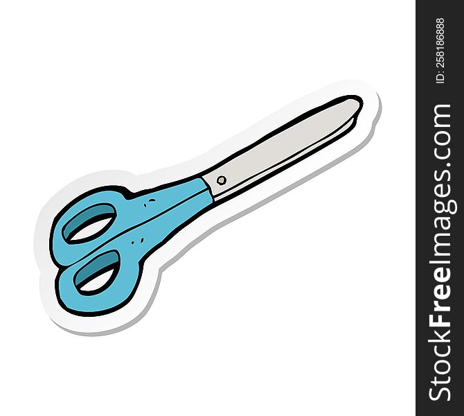 sticker of a cartoon scissors