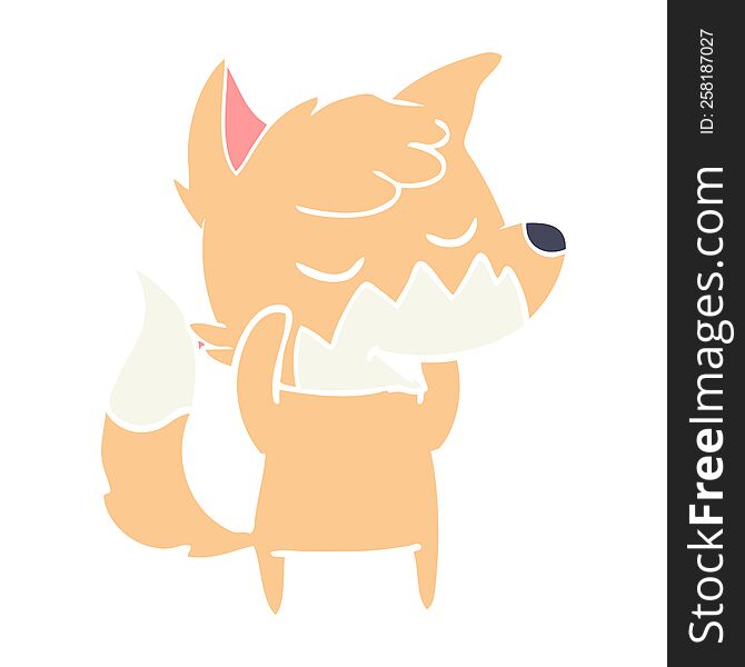 Friendly Flat Color Style Cartoon Fox