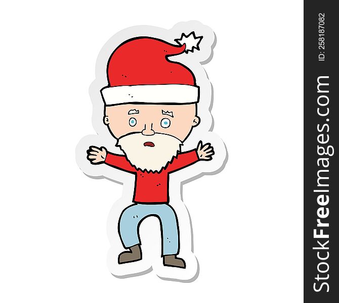 sticker of a cartoon man ready for christmas