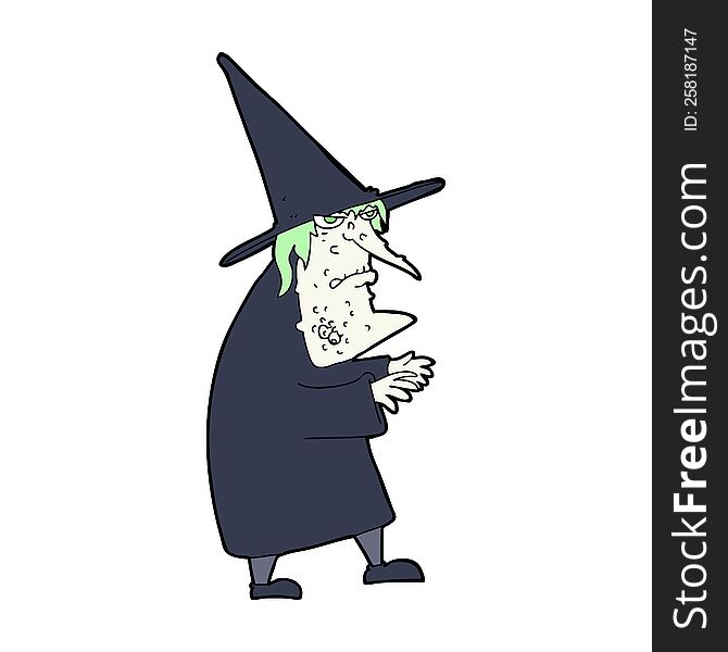 cartoon ugly old witch