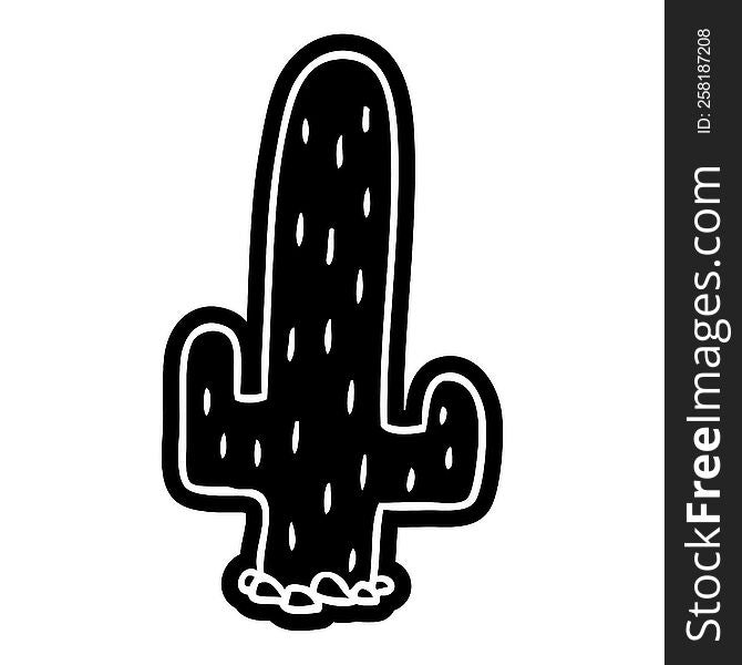 Cartoon Icon Drawing Of A Cactus