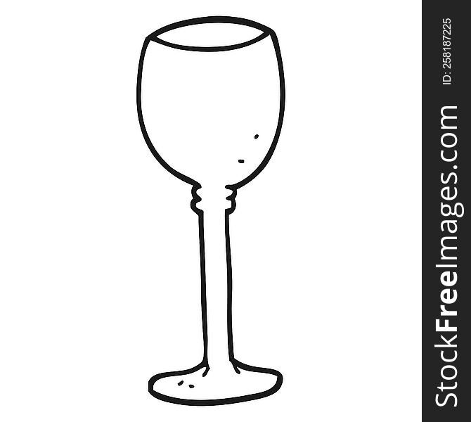 Black And White Cartoon Wine Glass