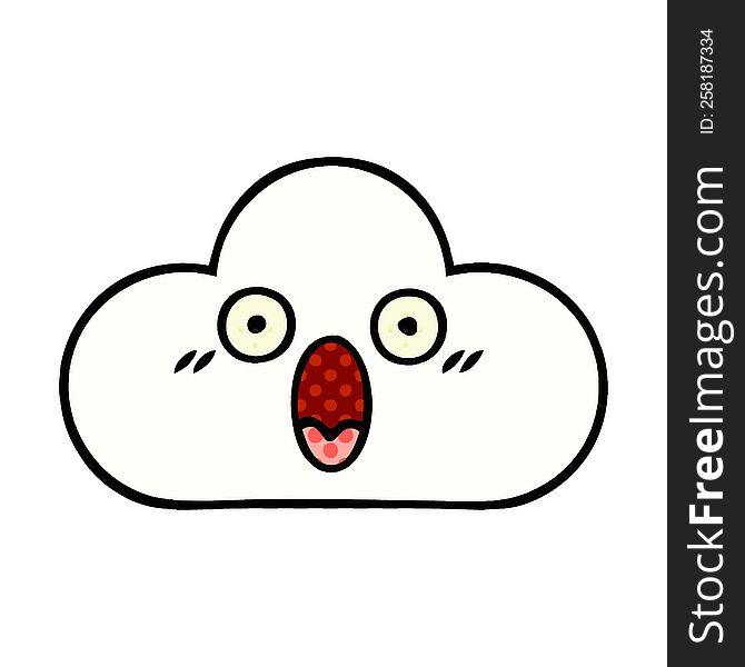 Comic Book Style Cartoon White Cloud