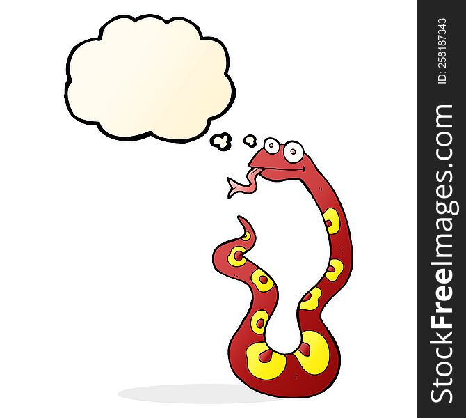 cartoon snake with thought bubble