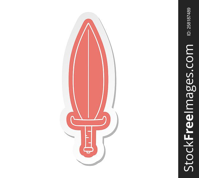 Cartoon Sticker Of A Magic Leaf Knife
