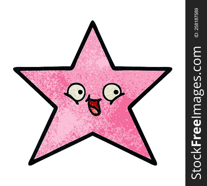 retro grunge texture cartoon star fish