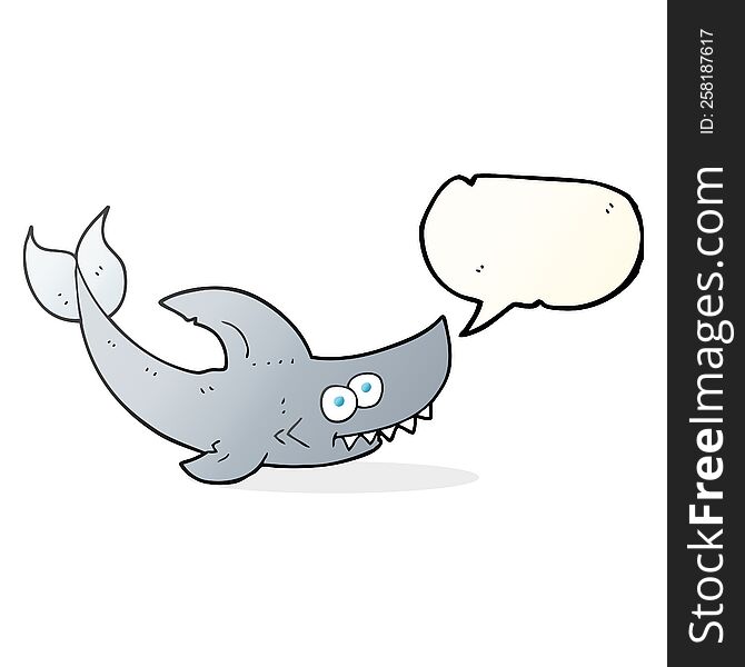 freehand drawn speech bubble cartoon shark