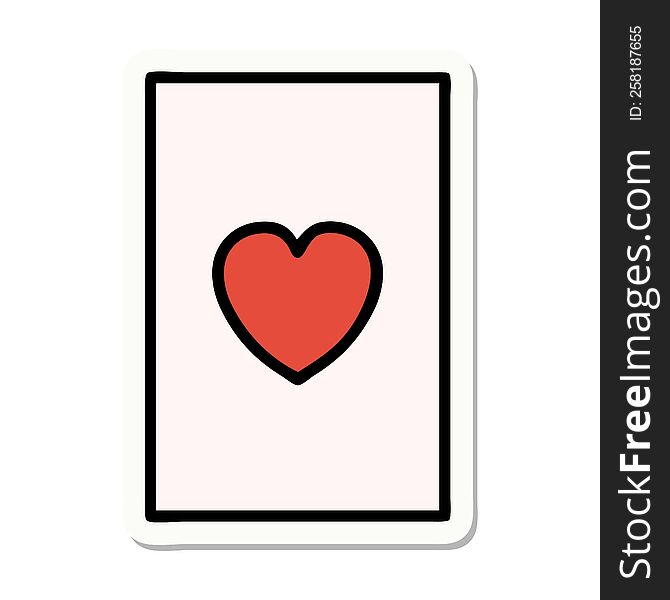 Tattoo Style Sticker Of The Ace Of Hearts