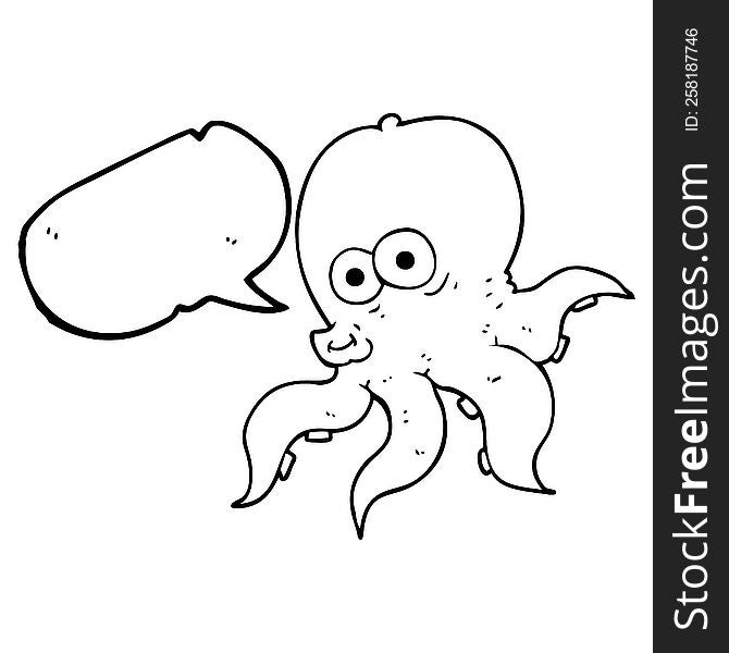 Speech Bubble Cartoon Octopus