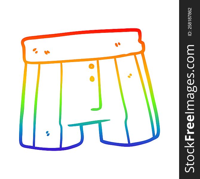 rainbow gradient line drawing of a boxer shorts