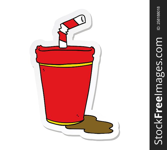 sticker of a cartoon soda cup