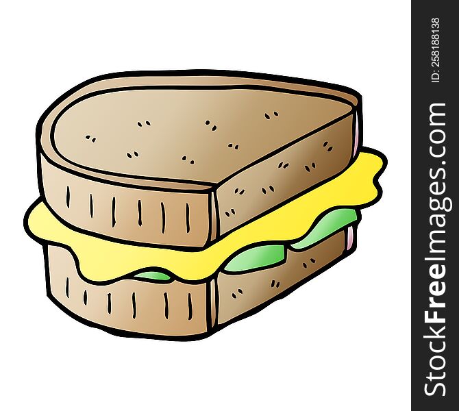 Cartoon Doodle Toasted Sandwich