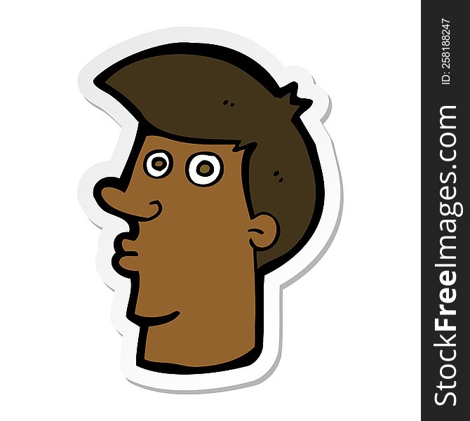 sticker of a cartoon confused man