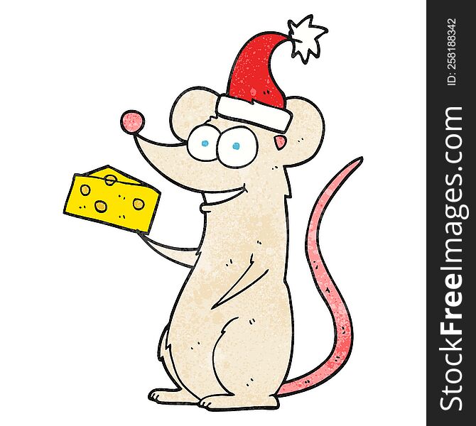 Textured Cartoon Christmas Mouse