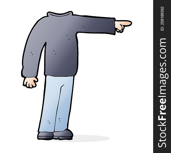 Cartoon Headless Man Pointing