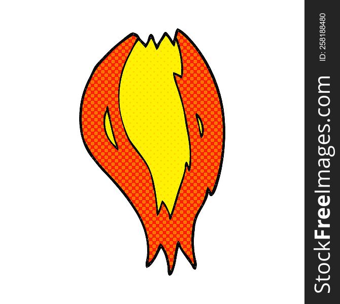 Cartoon Rocket Ship Flames