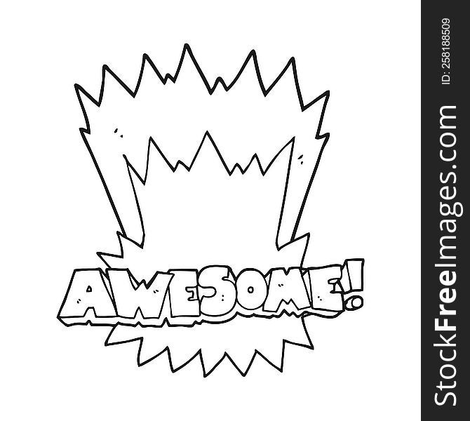 awesome freehand drawn black and white cartoon shout. awesome freehand drawn black and white cartoon shout