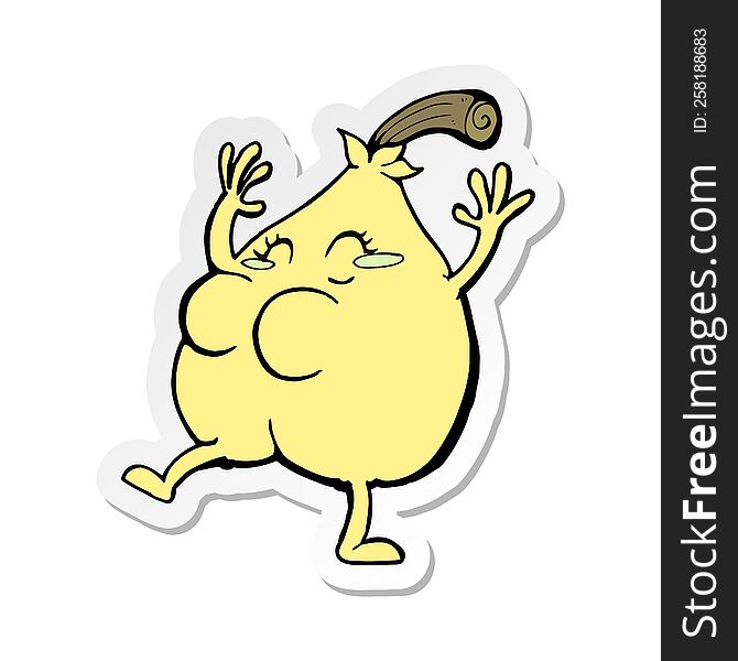 sticker of a a nice pear cartoon