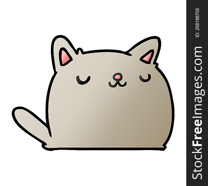 gradient cartoon illustration of cute kawaii cat. gradient cartoon illustration of cute kawaii cat