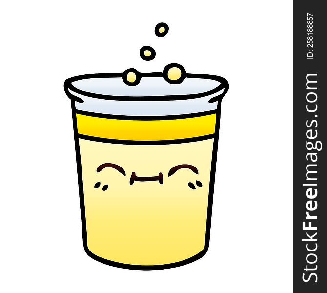 Quirky Gradient Shaded Cartoon Cup Of Lemonade