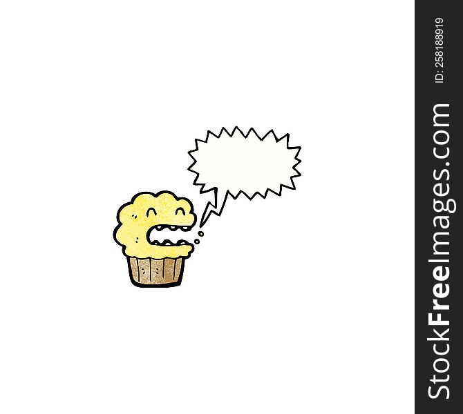 shouting cupcake cartoon