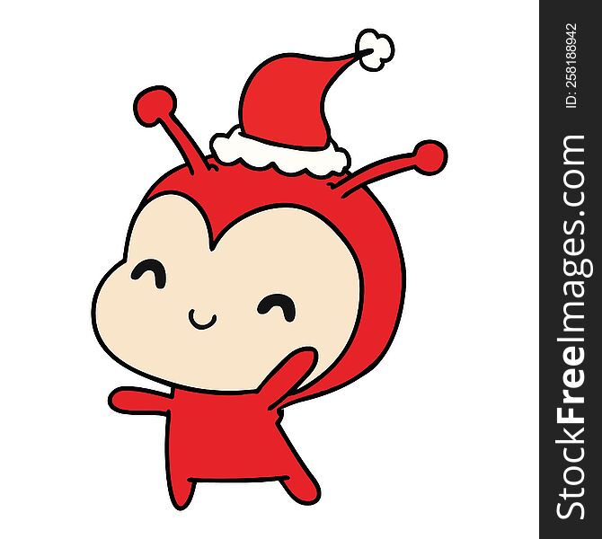 christmas cartoon of kawaii lady bug