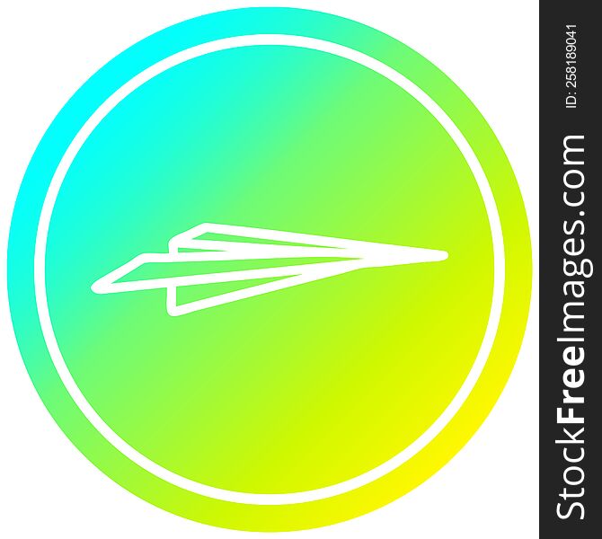 paper plane circular icon with cool gradient finish. paper plane circular icon with cool gradient finish