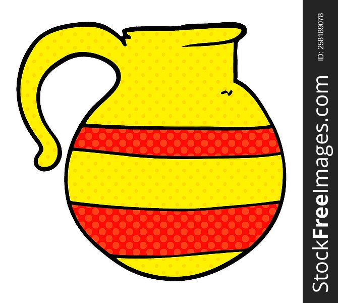 cartoon doodle striped jug