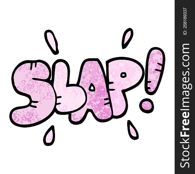 Grunge Textured Illustration Cartoon Slap Symbol