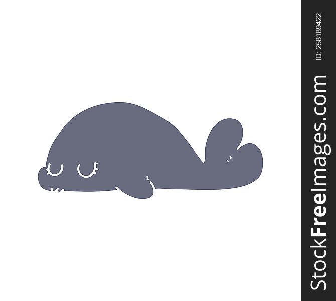 cute flat color style cartoon seal