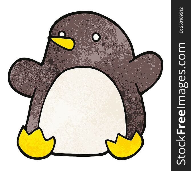 Cartoon Doodle Dancing Penguin