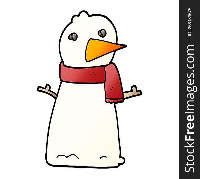 vector gradient illustration cartoon snowman