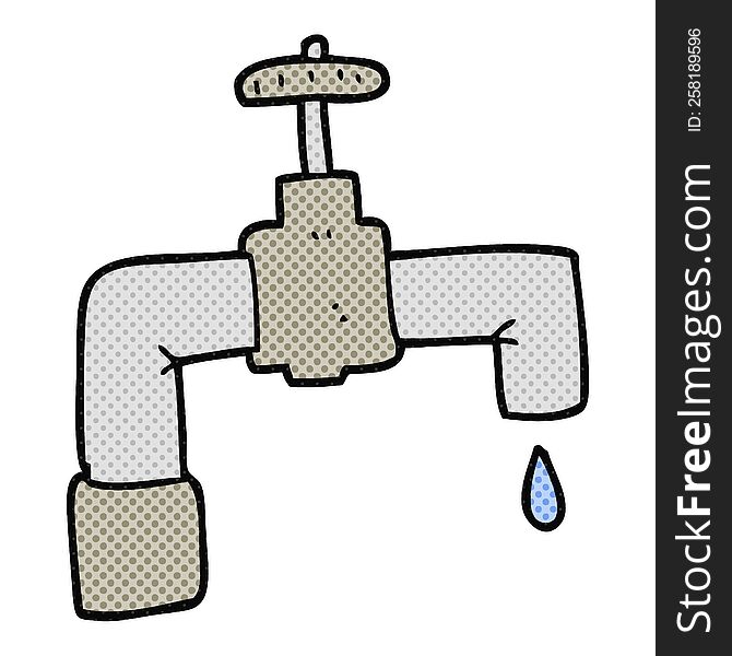 freehand drawn cartoon dripping faucet