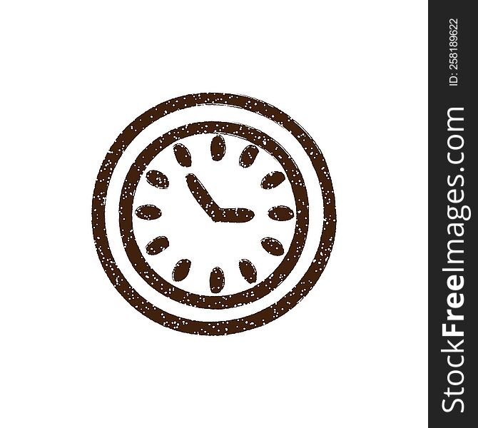 Clock Symbol Charcoal Drawing