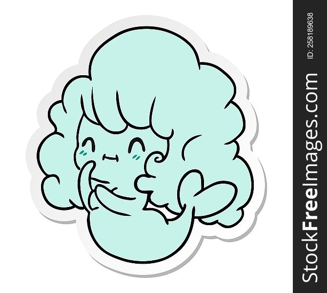 sticker cartoon kawaii cute ghost mermaid