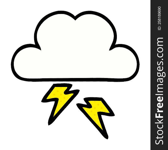 comic book style cartoon thunder cloud