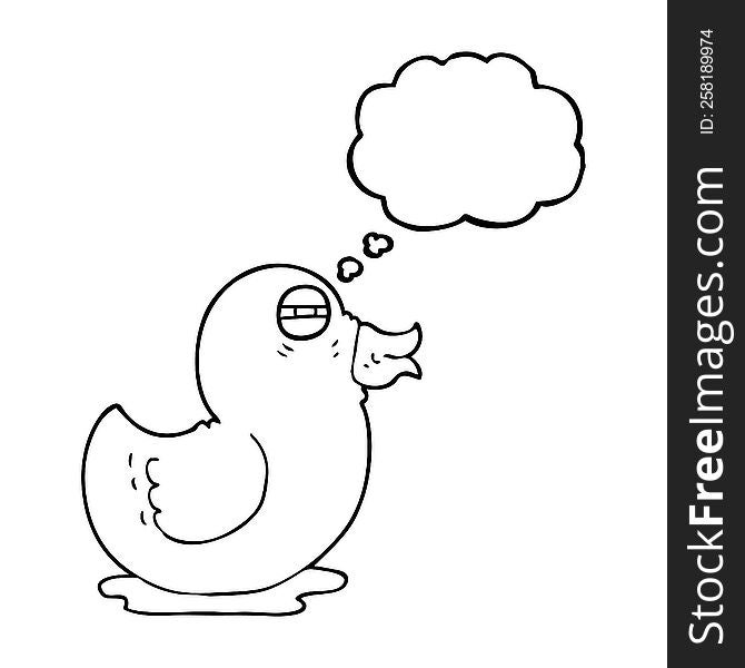 freehand drawn thought bubble cartoon rubber duck