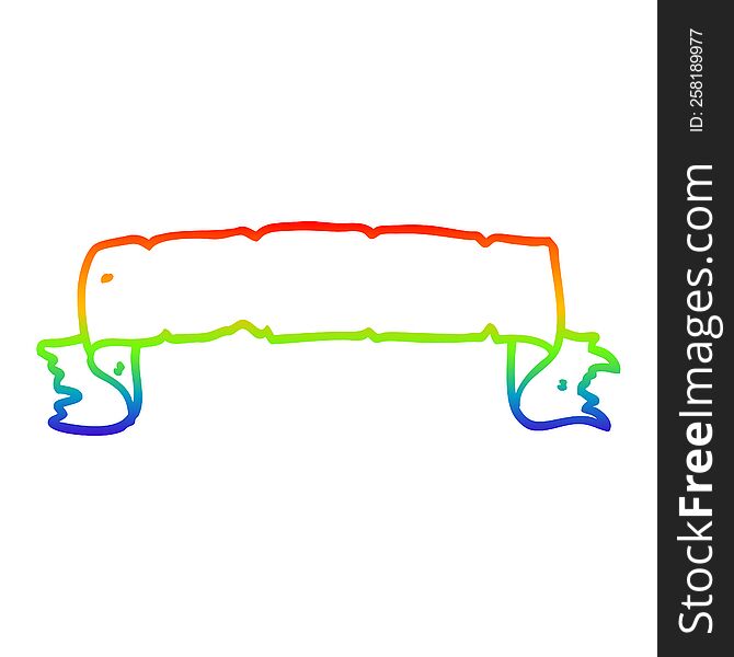 Rainbow Gradient Line Drawing Cartoon Scroll Banner