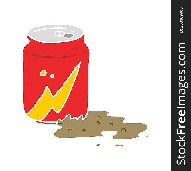 Flat Color Style Cartoon Can Of Soda