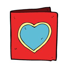Cartoon Love Heart Card Stock Image
