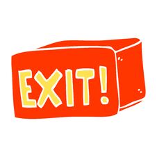 Cartoon Doodle Exit Sign Stock Image