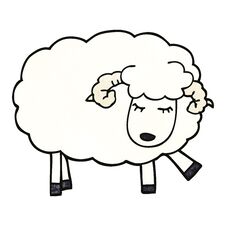 Cartoon Doodle Cute Sheep Stock Photos