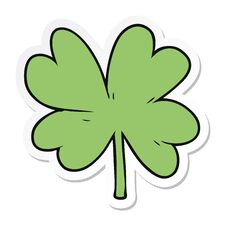 Sticker Of A Cartoon Four Leaf Clover Stock Photography